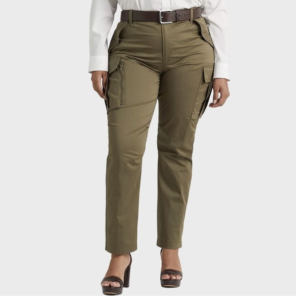 Lauren Ralph Lauren Pants - Lauren Ralph Lauren Cotton Sateen Straight Leg Cargo Pants Green 20W Utility NWT